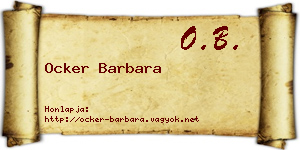 Ocker Barbara névjegykártya